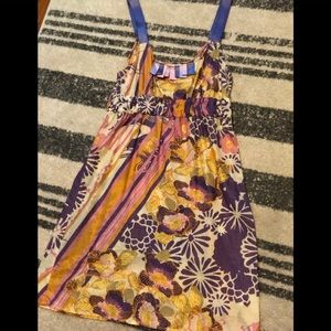 Sweet, floral sundress with ribbon accents